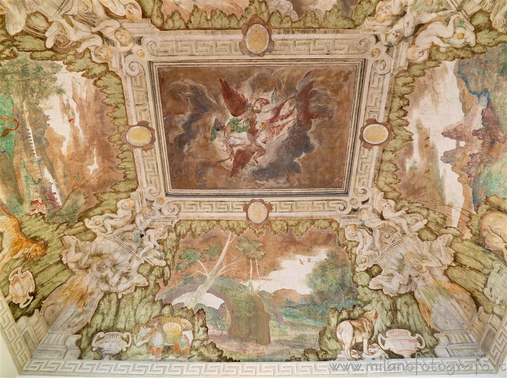 Cavenago di Brianza (Monza e Brianza, Italy) - Ceiling of the Hall of the Fountains in Palace Rasini